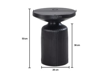 Sido bord Wohnling Metall Rund 40 cm Svart Hamrad Look Industriell - Möbler - Bord & matgrupp - Avlastningsbord & sidobord - Lampbord & sidobord