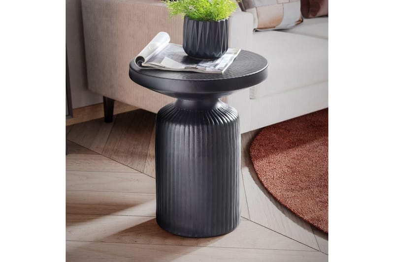 Sido bord Wohnling Metall Rund 40 cm Svart Hamrad Look Industriell - Möbler - Bord & matgrupp - Avlastningsbord & sidobord - Lampbord & sidobord