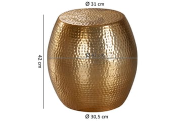 Sido bord Wohnling rund 30 cm, 42 cm höjd, aluminium med hamrat utseende, orientalisk stil Guld - Guld - Möbler - Bord & matgrupp - Avlastningsbord & sidobord - Lampbord & sidobord