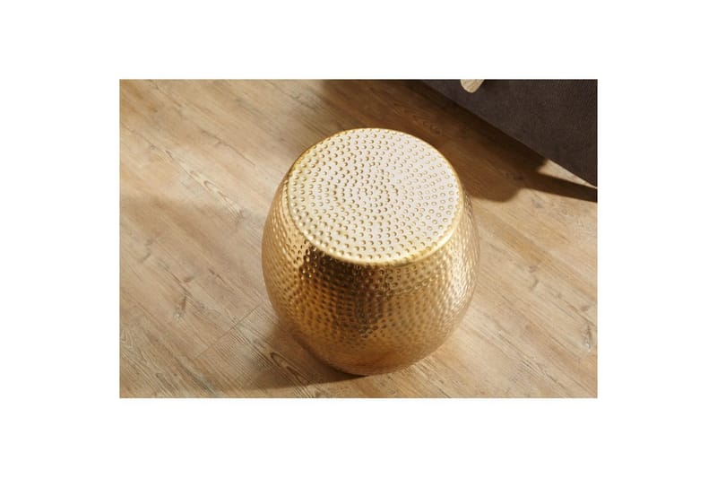 Sido bord Wohnling rund 30 cm, 42 cm höjd, aluminium med hamrat utseende, orientalisk stil Guld - Guld - Möbler - Bord & matgrupp - Avlastningsbord & sidobord - Lampbord & sidobord