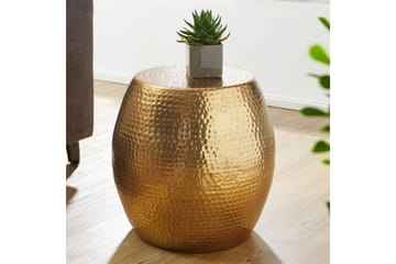 Sido bord Wohnling rund 30 cm, 42 cm höjd, aluminium med hamrat utseende, orientalisk stil Guld - Guld - Möbler - Bord & matgrupp - Avlastningsbord & sidobord - Brickbord & småbord