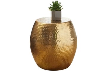 Sido bord Wohnling rund 30 cm, 42 cm höjd, aluminium med hamrat utseende, orientalisk stil Guld - Guld - Möbler - Bord & matgrupp - Avlastningsbord & sidobord - Brickbord & småbord