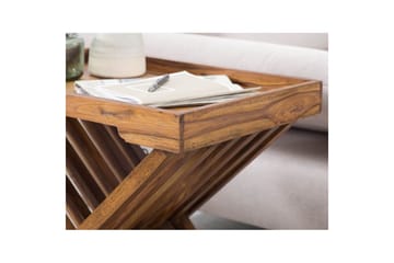 Sido bord Wohnling Rustik massivt trä hopfällbar korsbensdesign lantligt - Möbler - Bord & matgrupp - Avlastningsbord & sidobord - Brickbord & småbord