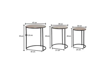Sido bord Wohnling Set om 3 runda metallbord med filigrana metallben Industriell - Möbler - Bord & matgrupp - Avlastningsbord & sidobord - Satsbord