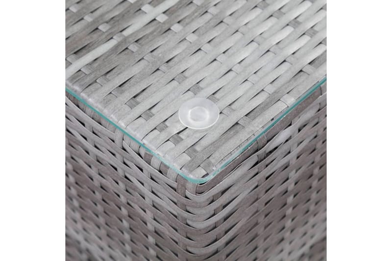 Sidobord 3 delar med glasskiva grå konstrotting - Grå - Lampbord & sidobord - Brickbord & småbord