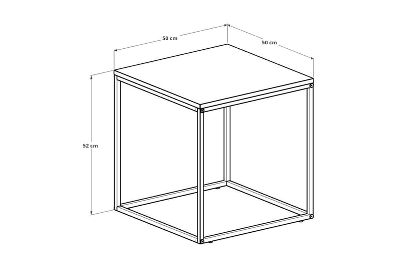 Sidobord Ajmit 50x52 cm Brun - Hanah Home - Lampbord & sidobord - Brickbord & småbord