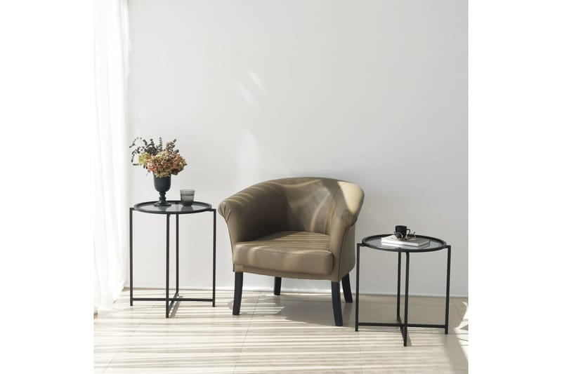 Akeno Sidobord 60x50 cm Svart - Hanah Home - Möbler - Bord & matgrupp - Avlastningsbord & sidobord - Lampbord & sidobord