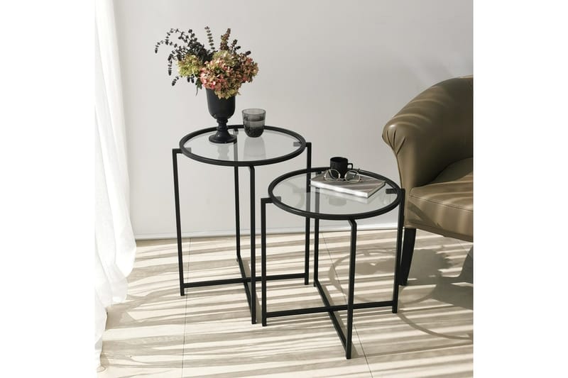 Akeno Sidobord 60x50 cm Svart - Hanah Home - Möbler - Bord & matgrupp - Avlastningsbord & sidobord - Lampbord & sidobord