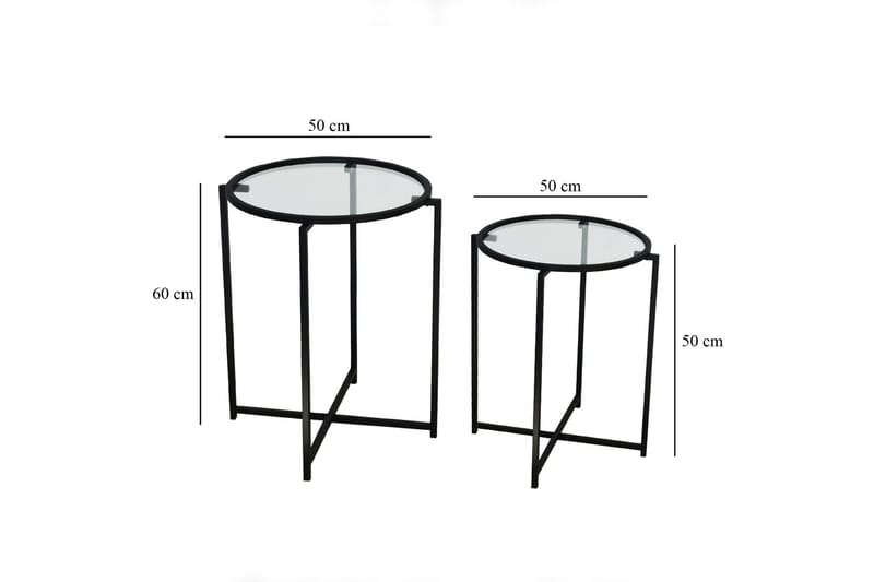 Akeno Sidobord 60x50 cm Svart - Hanah Home - Möbler - Bord & matgrupp - Avlastningsbord & sidobord - Lampbord & sidobord