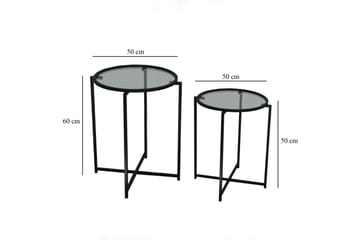 Akeno Sidobord 60x50 cm Svart - Hanah Home - Möbler - Bord & matgrupp - Avlastningsbord & sidobord - Lampbord & sidobord