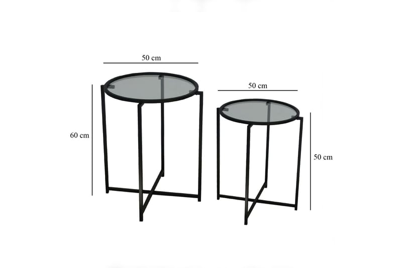 Akeno Sidobord 60x50 cm Svart - Hanah Home - Möbler - Bord & matgrupp - Avlastningsbord & sidobord - Lampbord & sidobord