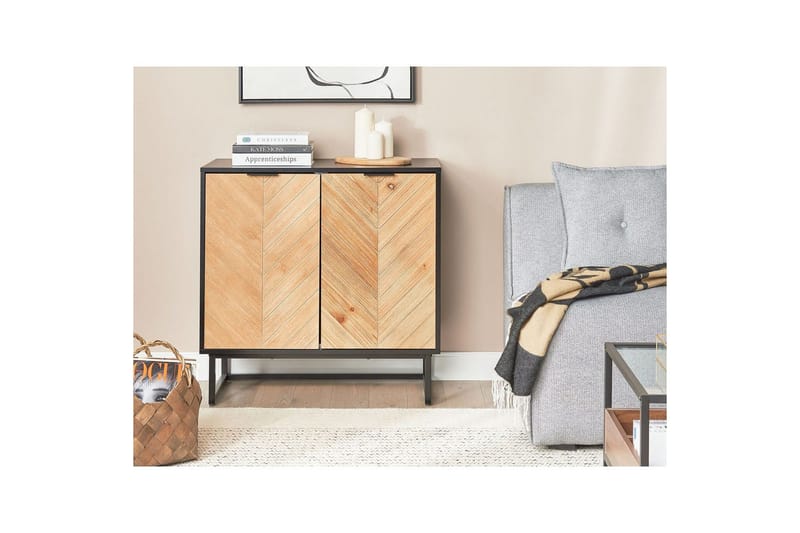 Sidobord Alaska Svart, ljust trä - Svart, ljust trä - Möbler - Bord & matgrupp - Avlastningsbord & sidobord - Lampbord & sidobord