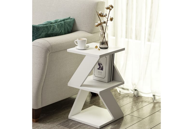 Sidobord Albeni 30 cm - Vit - Möbler - Bord & matgrupp - Avlastningsbord & sidobord - Lampbord & sidobord