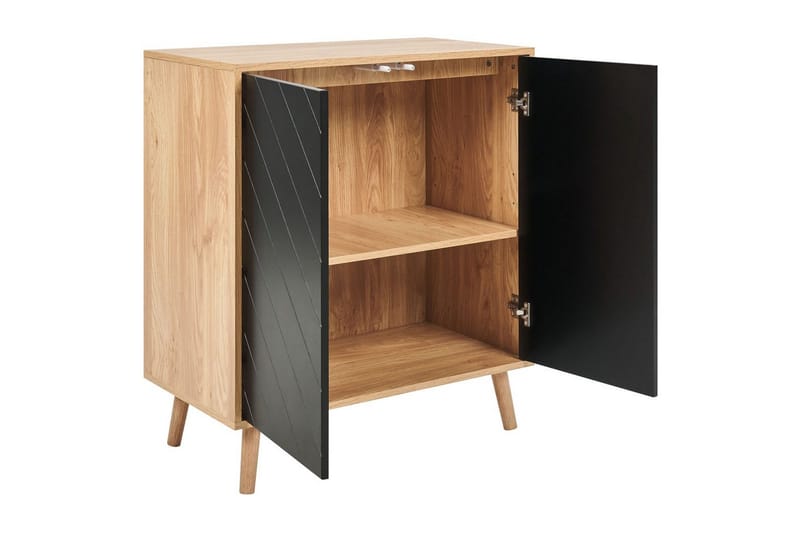 Sidobord Bristow Svart, ljust trä - Svart, ljust trä - Möbler - Bord & matgrupp - Avlastningsbord & sidobord - Lampbord & sidobord