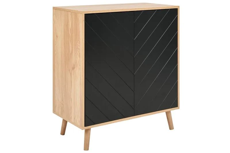 Sidobord Bristow Svart, ljust trä, Svart, ljust trä