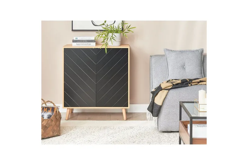 Sidobord Bristow Svart, ljust trä - Svart, ljust trä - Möbler - Bord & matgrupp - Avlastningsbord & sidobord - Lampbord & sidobord