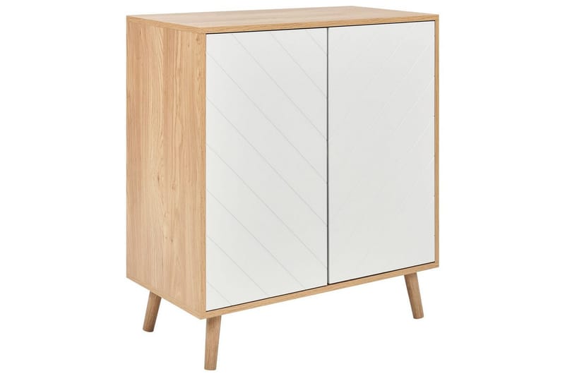 Sidobord Bristow Vit, ljust trä, Vit, ljust trä