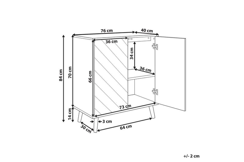 Sidobord Bristow Vit, ljust trä - Vit, ljust trä - Möbler - Bord & matgrupp - Avlastningsbord & sidobord - Lampbord & sidobord