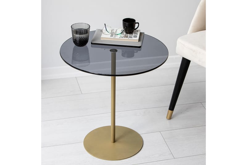 Sidobord Chill-Out 50x50 cm Guld/Mörkgrå - Hanah Home - Möbler - Bord & matgrupp - Avlastningsbord & sidobord - Brickbord & småbord