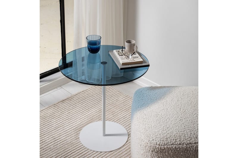 Chill-Out Sidobord 50x50 cm Vit/Blå - Hanah Home - Möbler - Bord & matgrupp - Avlastningsbord & sidobord - Brickbord & småbord