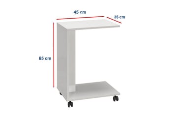 Sidobord Edwars Diamant / Vit - Vit - Möbler - Bord & matgrupp - Avlastningsbord & sidobord - Lampbord & sidobord