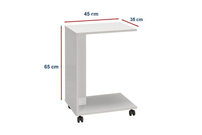 Sidobord Edwars Diamant / Vit - Vit - Möbler - Bord & matgrupp - Avlastningsbord & sidobord - Lampbord & sidobord