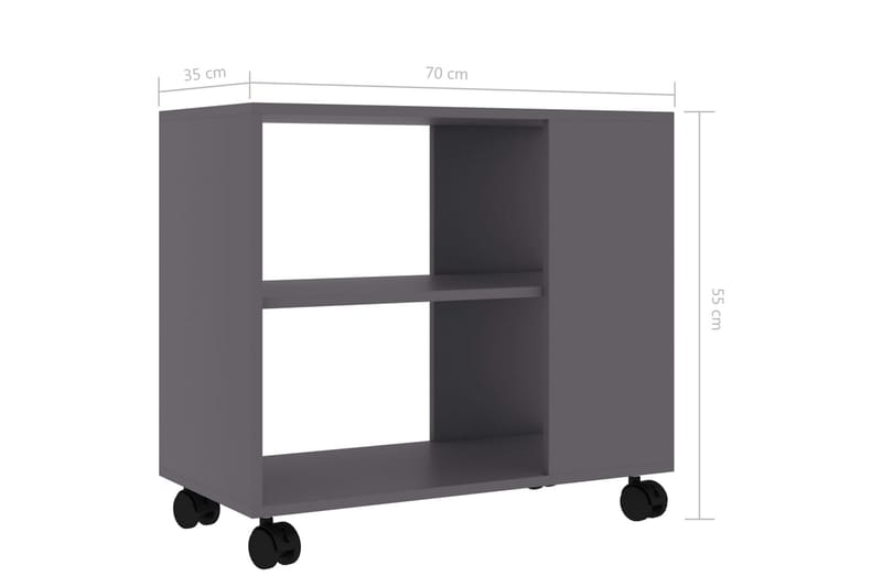 Sidobord grå 70x35x55 cm spånskiva - Grå - Lampbord & sidobord - Brickbord & småbord