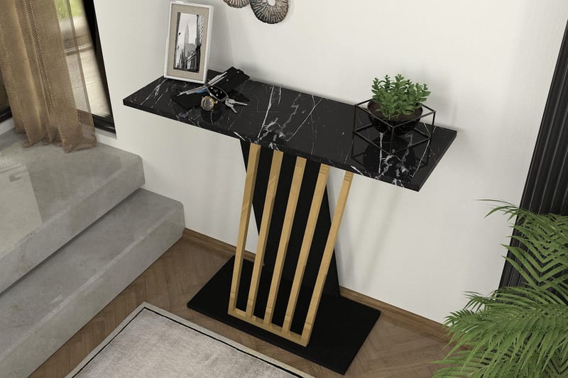 Sidobord Gravity 90x76,8 cm Svart/Guld - Hanah Home - Möbler - Bord & matgrupp - Avlastningsbord & sidobord - Lampbord & sidobord