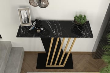 Sidobord Gravity 90x76,8 cm Svart/Guld - Hanah Home - Möbler - Bord & matgrupp - Avlastningsbord & sidobord - Lampbord & sidobord
