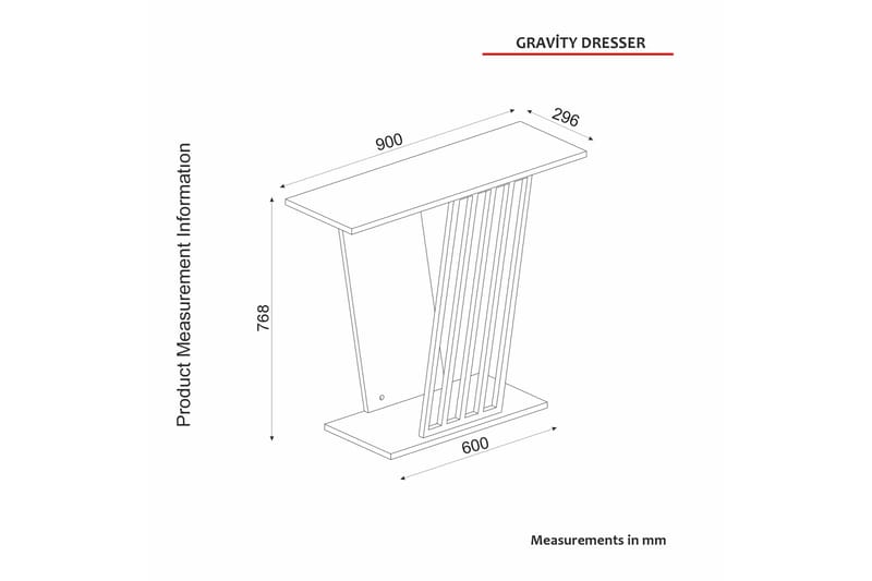 Sidobord Gravity 90x76,8 cm Svart/Guld - Hanah Home - Lampbord & sidobord - Brickbord & småbord