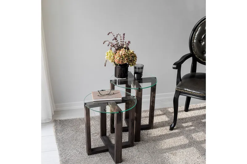 Liepene Sidobord 45x40 cm Svart - Hanah Home - Möbler - Bord & matgrupp - Avlastningsbord & sidobord - Brickbord & småbord