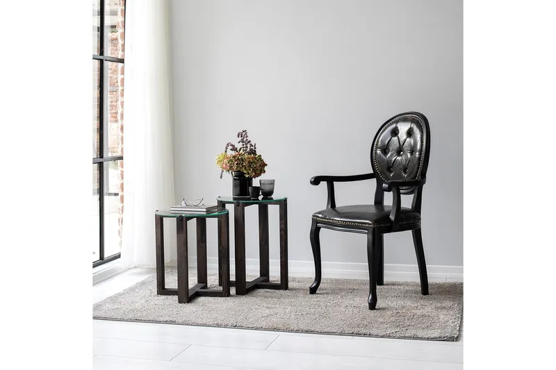 Liepene Sidobord 45x40 cm Svart - Hanah Home - Möbler - Bord & matgrupp - Avlastningsbord & sidobord - Brickbord & småbord