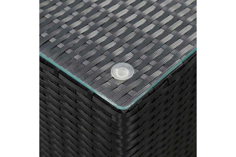 Sidobord med glasskiva svart 35x35x52 cm konstrotting - Svart - Lampbord & sidobord - Brickbord & småbord