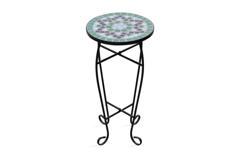 Sidobord med mosaik grön/vit - Grön - Lampbord & sidobord - Brickbord & småbord