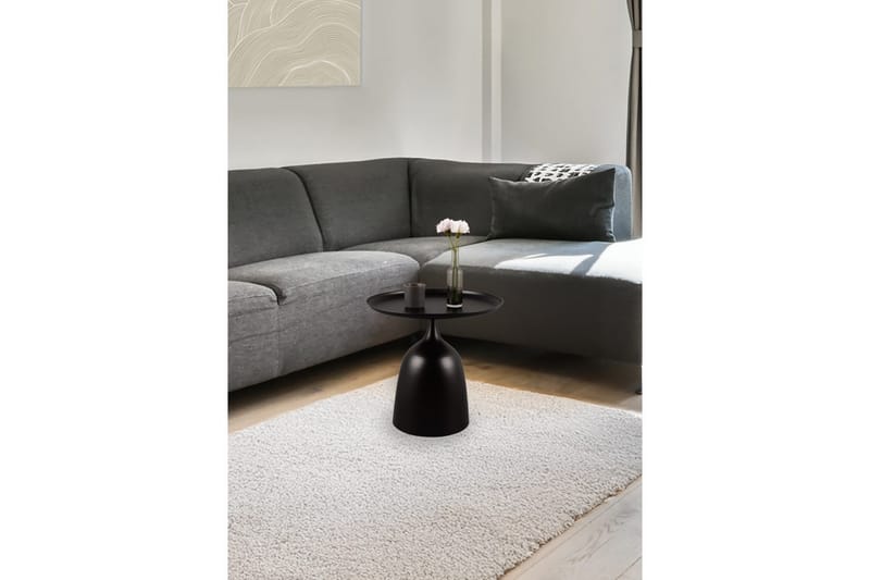Sidobord Mirrors & More Mona Ø 48 x 46 cm, Svart - Ø 48 x 46 cm, Svart - Möbler - Bord & matgrupp - Avlastningsbord & sidobord - Lampbord & sidobord