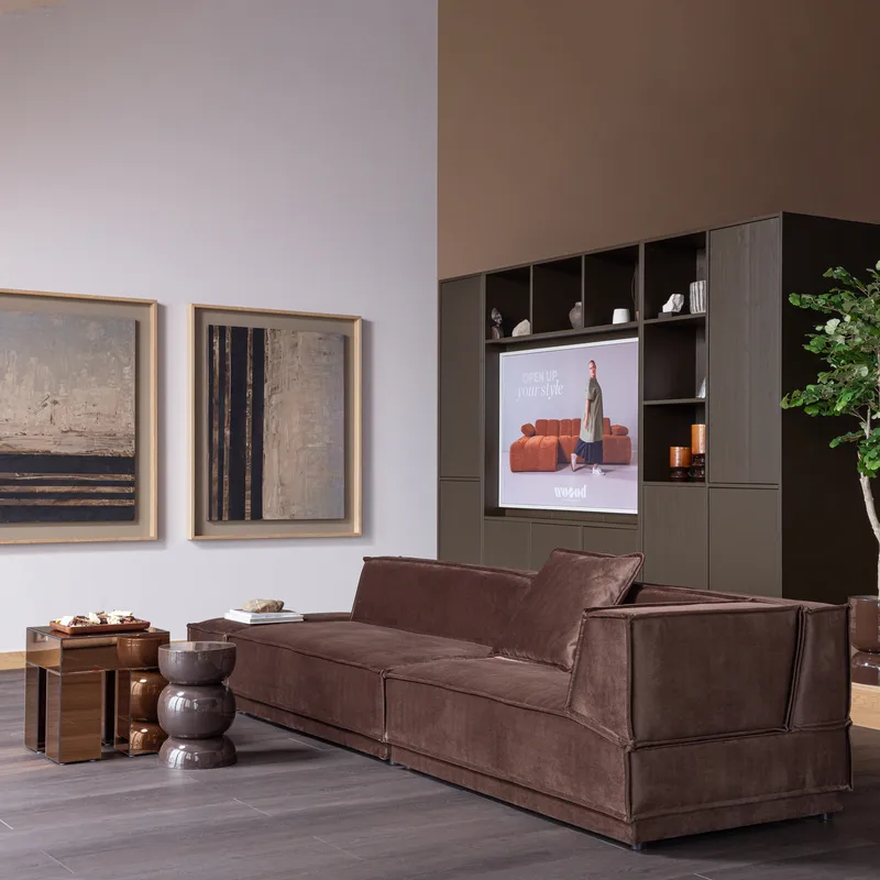 Sidobord Mirrox 45 cm, Brun