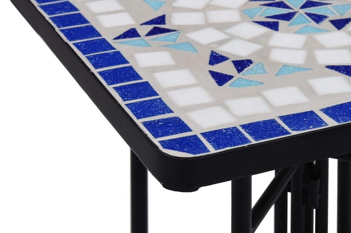 Sidobord mosaik blå och vit keramik - Blå - Brickbord & småbord - Lampbord & sidobord