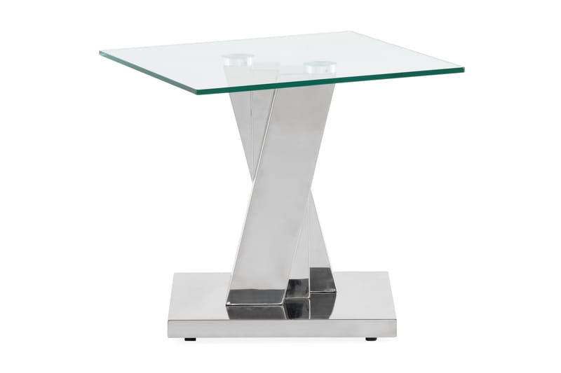 Sidobord Mujtaba 50 cm - Rostfritt Stål|Glas|Transparent - Konsolbord & hallbord - Avlastningsbord & sidobord - Hallförvaring