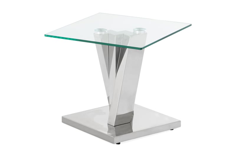 Sidobord Mujtaba 50 cm - Rostfritt Stål|Glas|Transparent - Konsolbord & hallbord - Avlastningsbord & sidobord - Hallförvaring