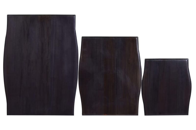 Sidobord stapelbara ljussvart 3 st massiv mahogny - Svart - Lampbord & sidobord - Brickbord & småbord