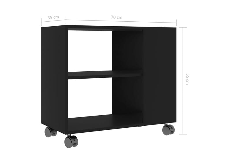 Sidobord svart 70x35x55 cm spånskiva - Svart - Lampbord & sidobord - Brickbord & småbord