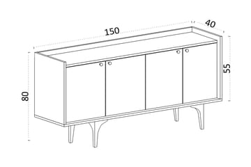 Sidobord Urgby 150x80 cm - Vit - Möbler - Bord & matgrupp - Avlastningsbord & sidobord - Konsolbord & hallbord
