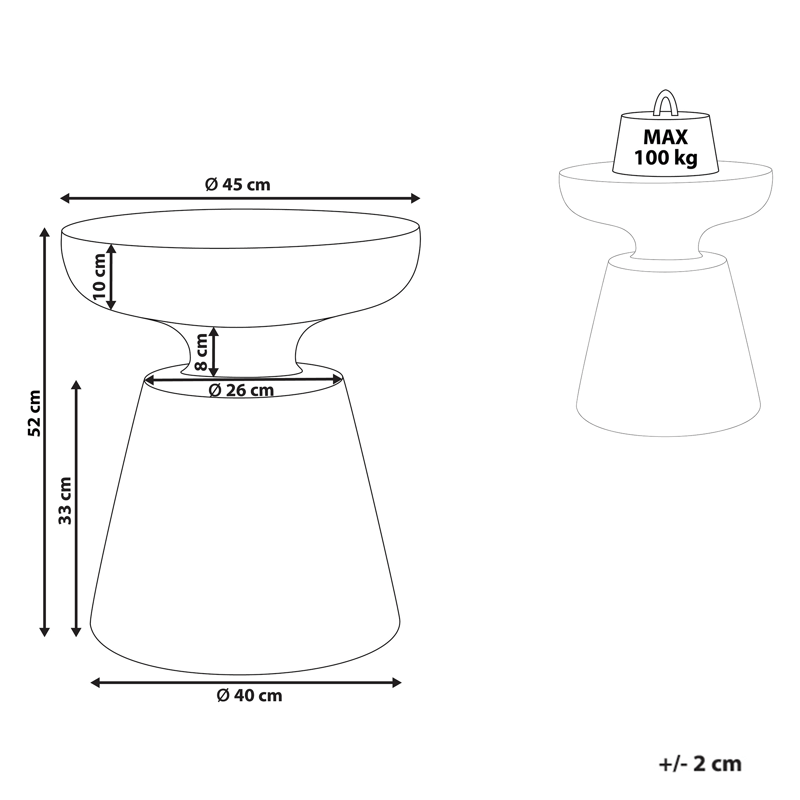 Sidobord utomhus Mincio 45 cm Terrazzoeffekt - Grön - Utemöbler & utemiljö - Utebord & trädgårdsbord - Sidobord utomhus