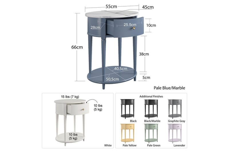 Sidobord/Avslutningsbord Aurora - Möbler - Bord & matgrupp - Avlastningsbord & sidobord - Lampbord & sidobord