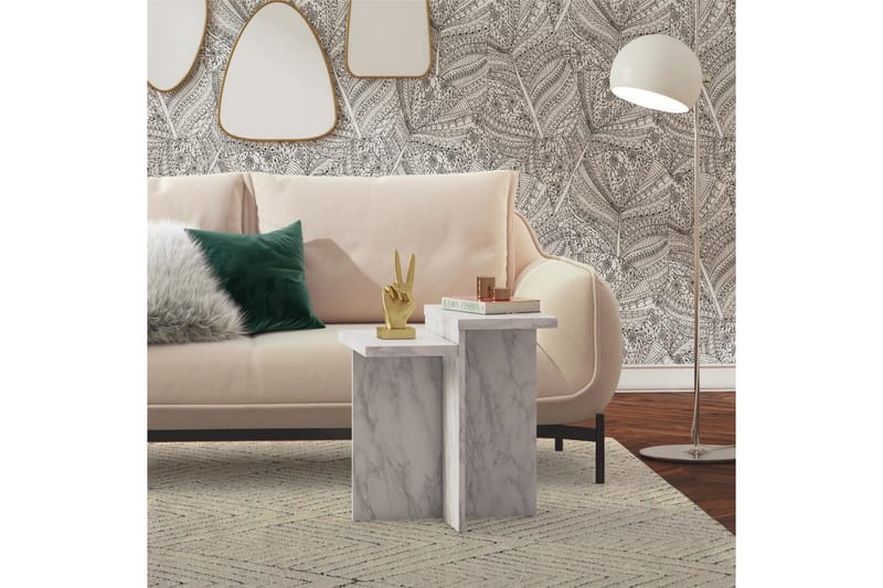 Sidobord/Avslutningsbord Brielle Vit Marmor - Vit Marmor - Möbler - Bord & matgrupp - Avlastningsbord & sidobord - Lampbord & sidobord