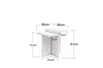 Sidobord/Avslutningsbord Brielle Vit Marmor - Vit Marmor - Möbler - Bord & matgrupp - Avlastningsbord & sidobord - Lampbord & sidobord