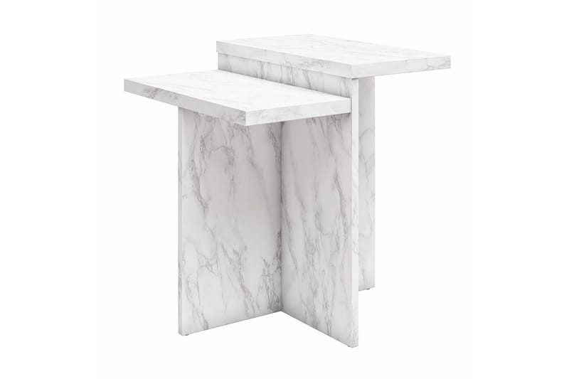 Sidobord/Avslutningsbord Brielle Vit Marmor, Vit Marmor