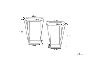 Sierra Sidobord 2 St 45|35 cm - Guld - Möbler - Bord & matgrupp - Avlastningsbord & sidobord - Brickbord & småbord