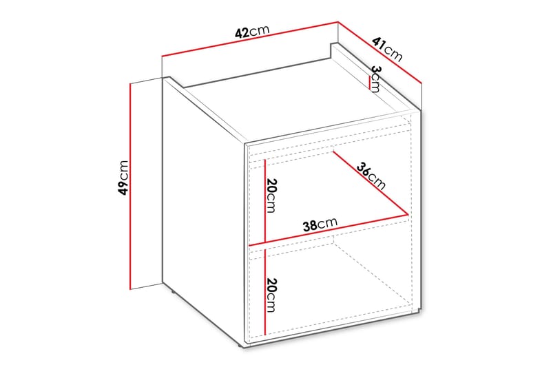 Sigmana Sängbord 42 cm - Brun - Möbler - Bord & matgrupp - Avlastningsbord & sidobord - Sängbord & nattduksbord