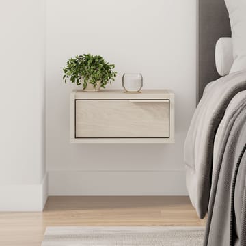 Silena Vägghängt Sängbord 40 cm med Låda i Trä med Ekutseende - Beige - Möbler - Bord & matgrupp - Avlastningsbord & sidobord - Sängbord & nattduksbord